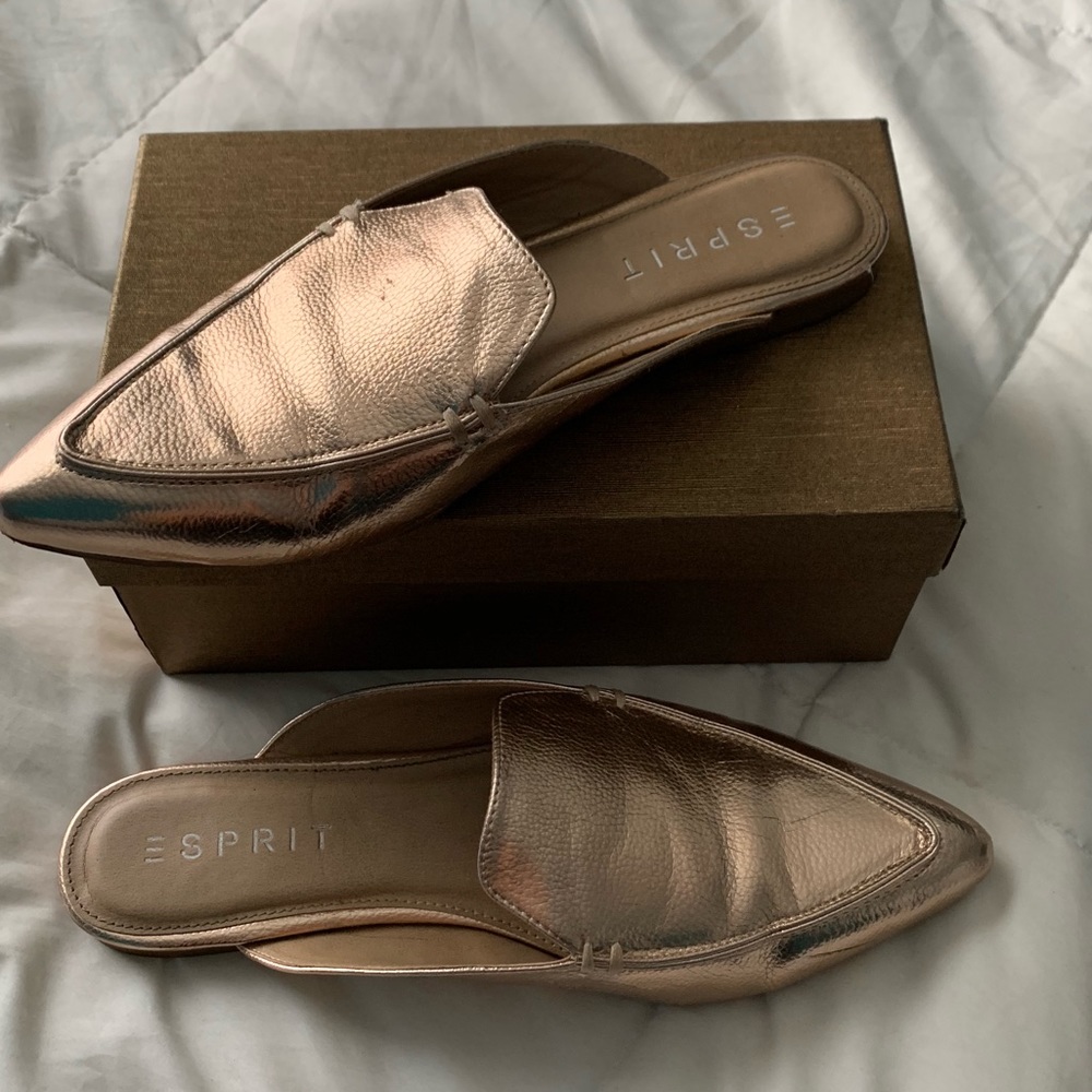 Rose gold flats / mules